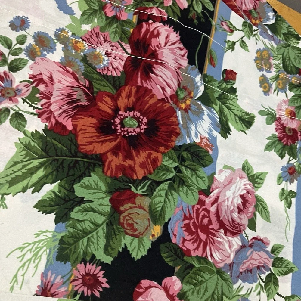 Vtg Crown‎ Craft Rose Valance Cottagecore Garden 84x18